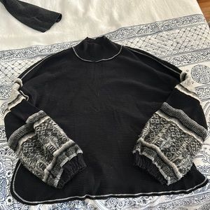 Puffy sleeve turtle neck